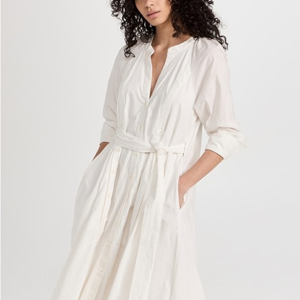 Chic Button Down White Dress